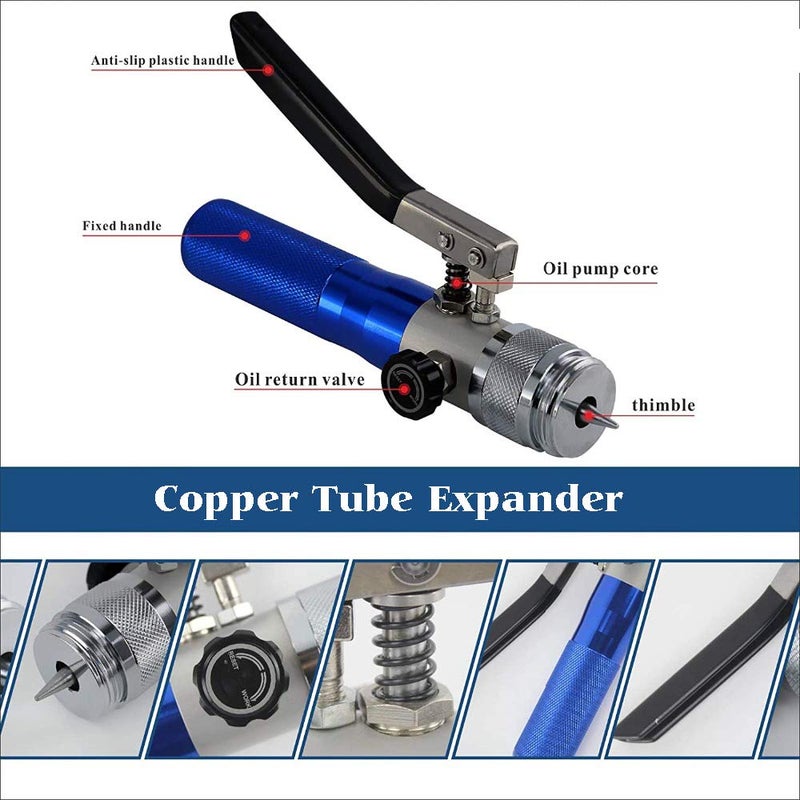 iGeelee Copper Tube Expander Hydraulic Tube Swaging & Expanding Tool Kit Range 3/8" to 11/8" with 7 Heads Kit_iGeelee (IG-300A) - Image 3